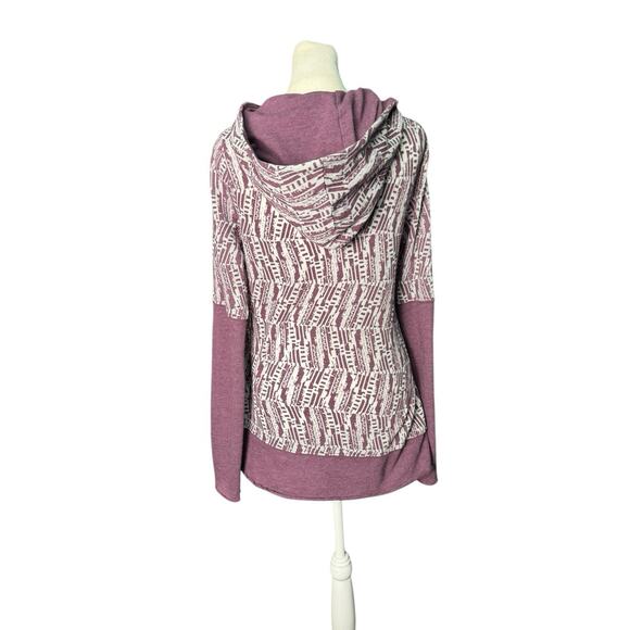 Prana Womens Medium Graceful Wrap Organic Cotton Rich Fuchsia Hoodie Cardigan - Picture 6 of 11